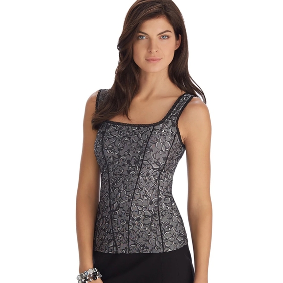 White House Black Market | Tops | White House Black Market Jacquard Corset  Tank Top | Poshmark